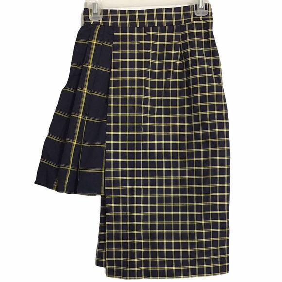 SEA Pleated Skirt Midi Mini Asymmetric Phantom Skirt New Plaid Size 0 - Picture 2 of 12